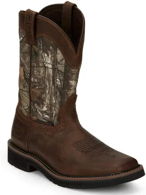 Justin Original Workboots Mens Trekker Camo 11 Inch Waterproof Soft Toe Work Work Safety Shoes Casual - Brown - Size 13 EE