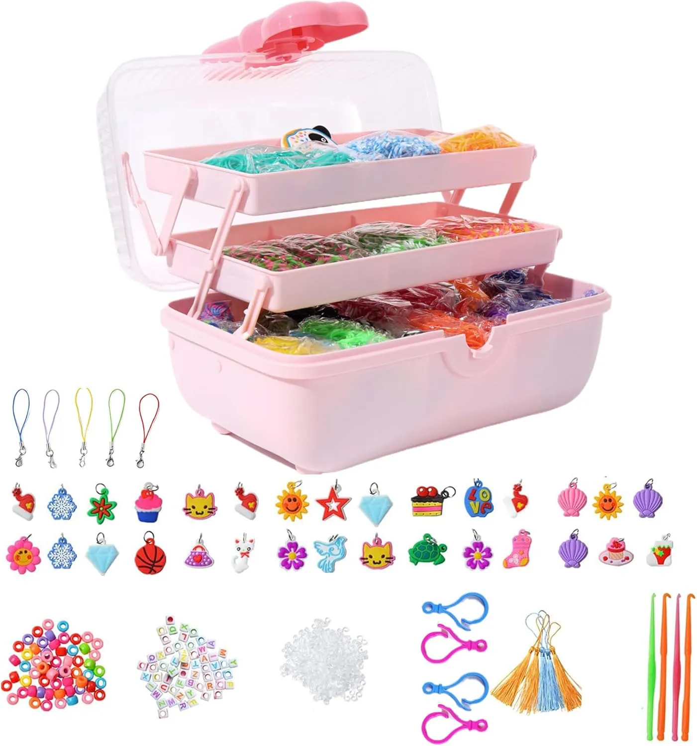 JYBNB 16000 Rubber Band Bracelet Kit, 30 Colors Rubber Bands Refill Loom Set, Loom Bands Kit,Friendship Bracelet Creativity Birthday Gift