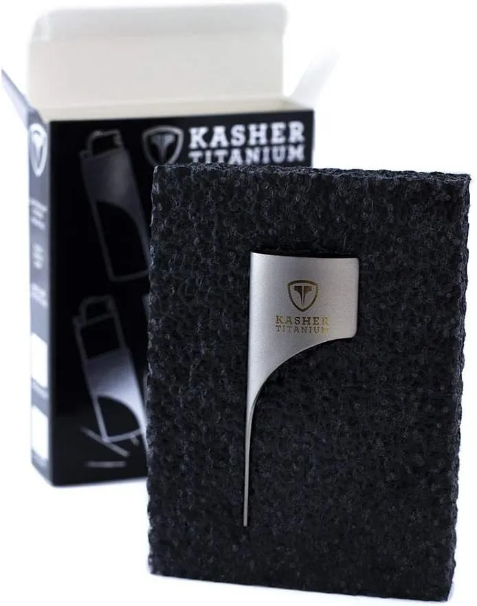 Kasher Titanium Lighter Tool - Multipurpose Metal Lighter Case - Strong, Durable & Lightweight - Sleek & Sturdy Design - Helps to Open Packages, Peel Stickers (Without Lighter, Gold Engraving)