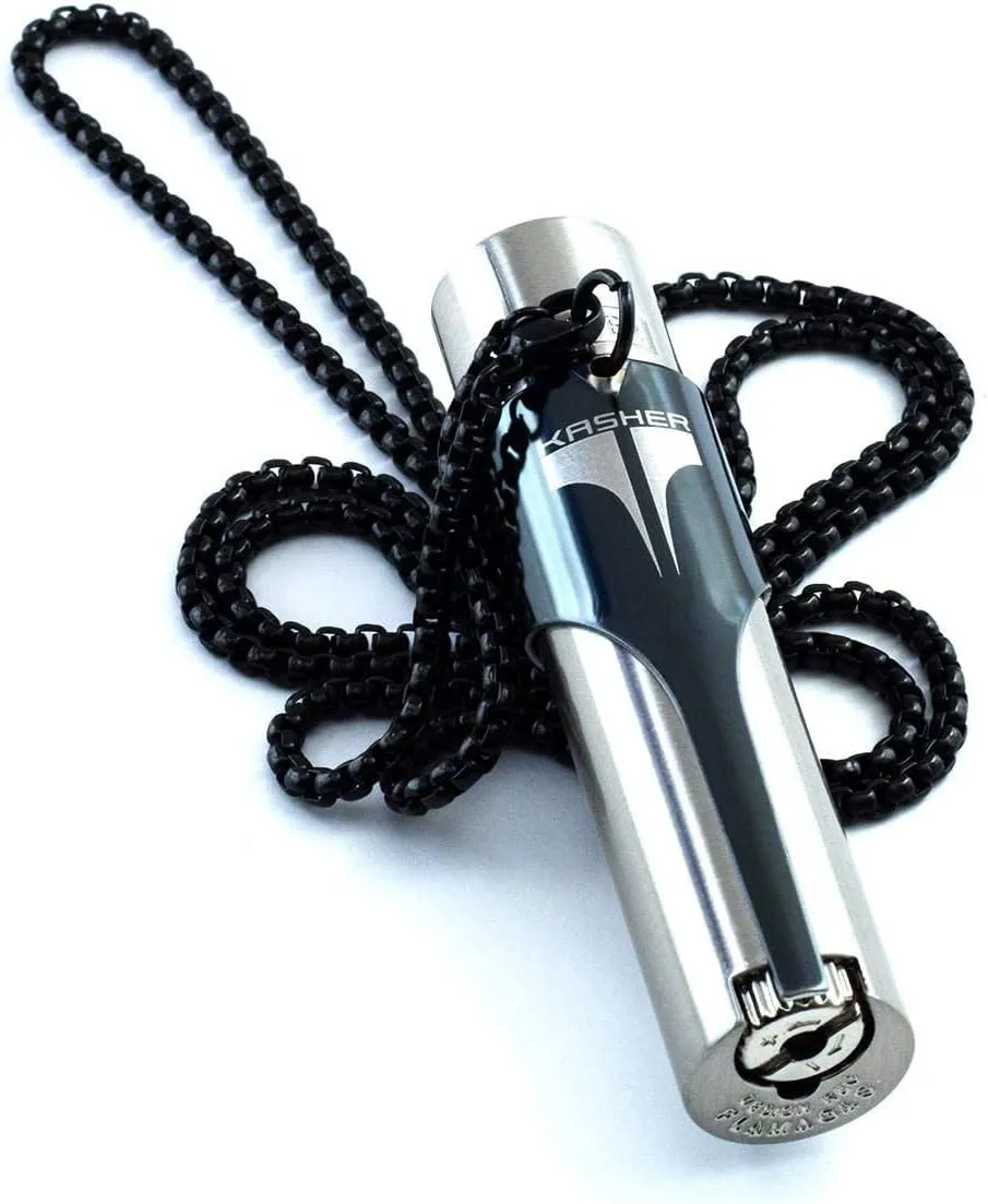 Kasher’s Lighter Necklace with Lighter Tool - Lightweight & Multipurpose Accessory with Chain for Lighters - Suitable to use as Cutter, or Multi-Tool Lighter Case