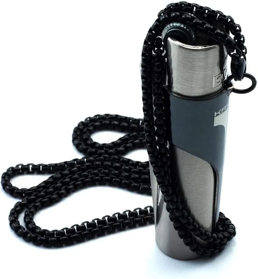 Kasher’s Lighter Necklace with Lighter Tool - Lightweight & Multipurpose Accessory with Chain for Lighters - Suitable to use as Cutter, or Multi-Tool Lighter Case