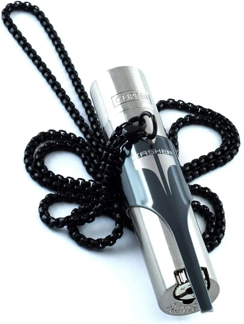 Kasher’s Lighter Necklace with Lighter Tool - Lightweight & Multipurpose Accessory with Chain for Lighters - Suitable to use as Cutter, or Multi-Tool Lighter Case