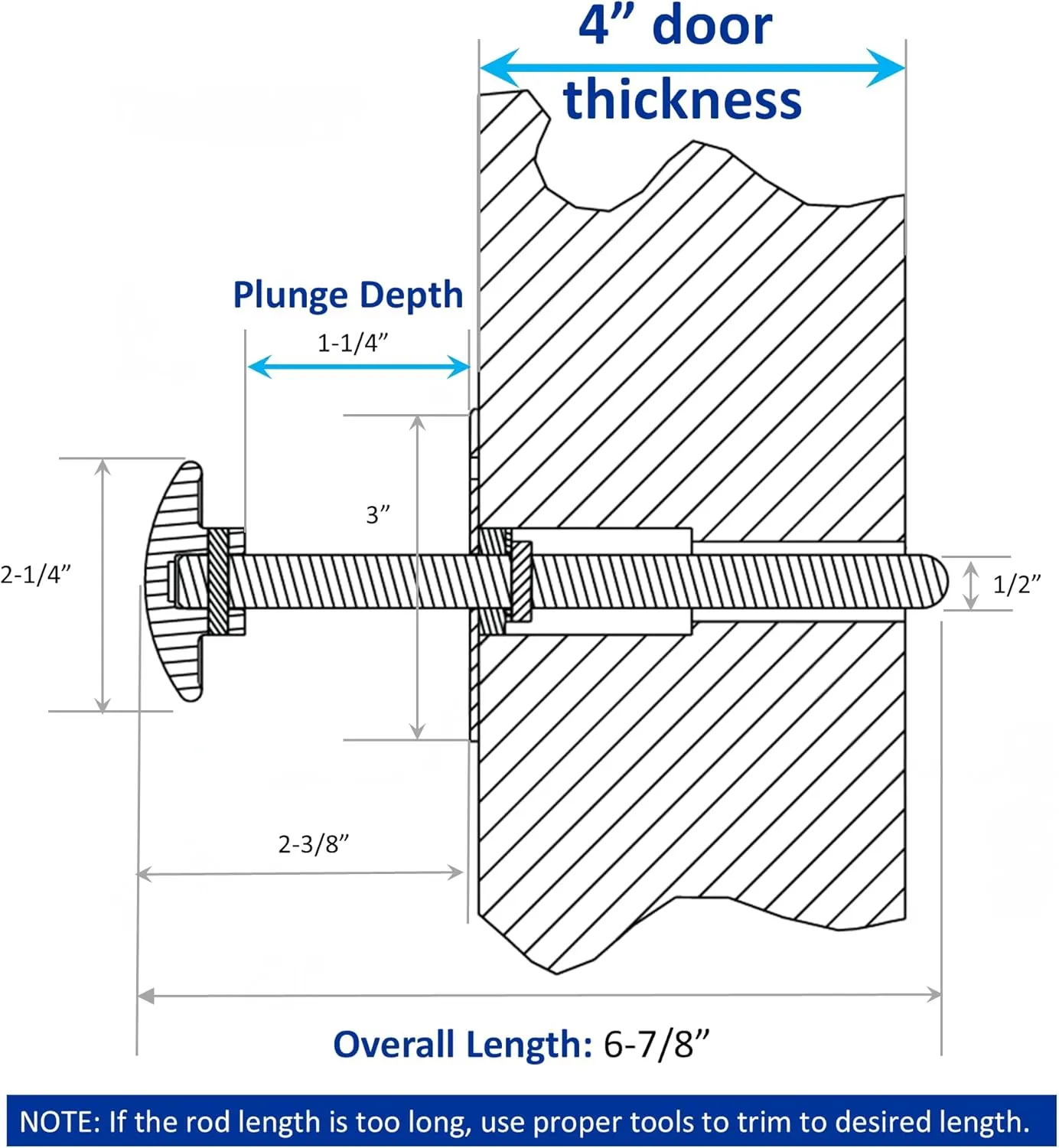 Kason 0058 Latch Complete Kit with 3/4" to 1-1/2" Offset Strike 58-44-54, Glow in The Dark Knob Inside Release 481C Push Rod for 4" Thickness Walk-in Freezer & Cooler Doors