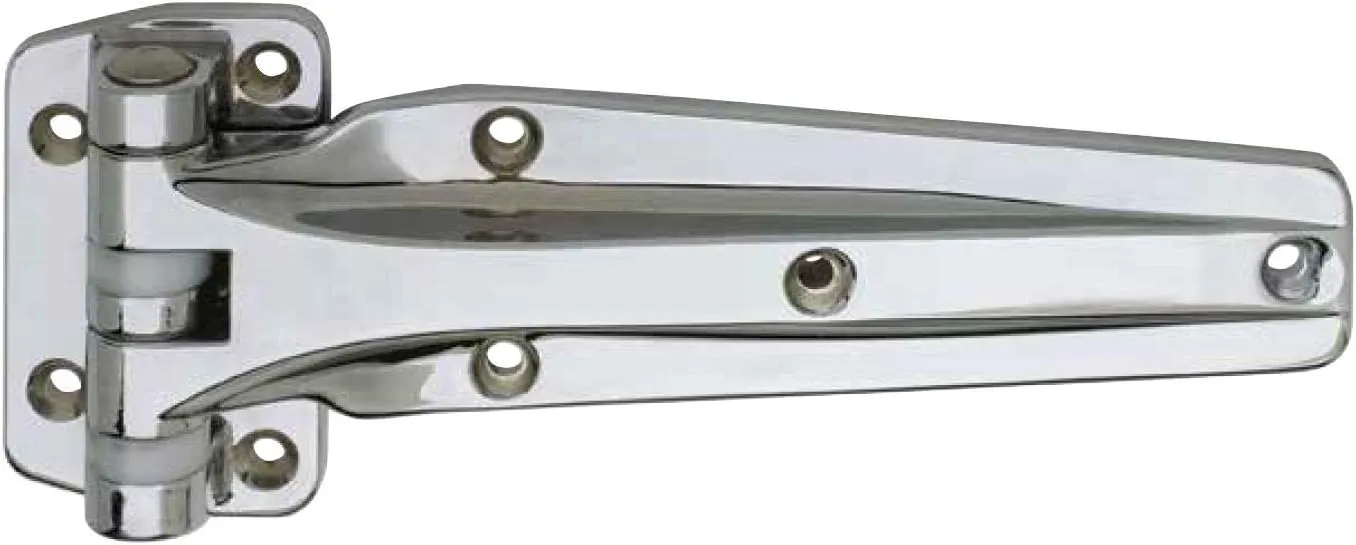 Kason 1241 Series Chrome Reversible Heavy Duty Double Knuckle Hinge for Walk-in Freezer/Cooler/Refrigerator (Select Offset from Flush & 1-1/8") (Offset: Flush)