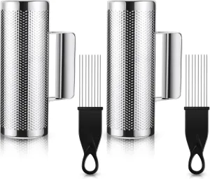 Kathfly 4 Pcs Guiro Instrument Metal Stainless Steel Musical Latin Percussion Training Tool with Scrapers for Live Performance(3 x 8 Inch)