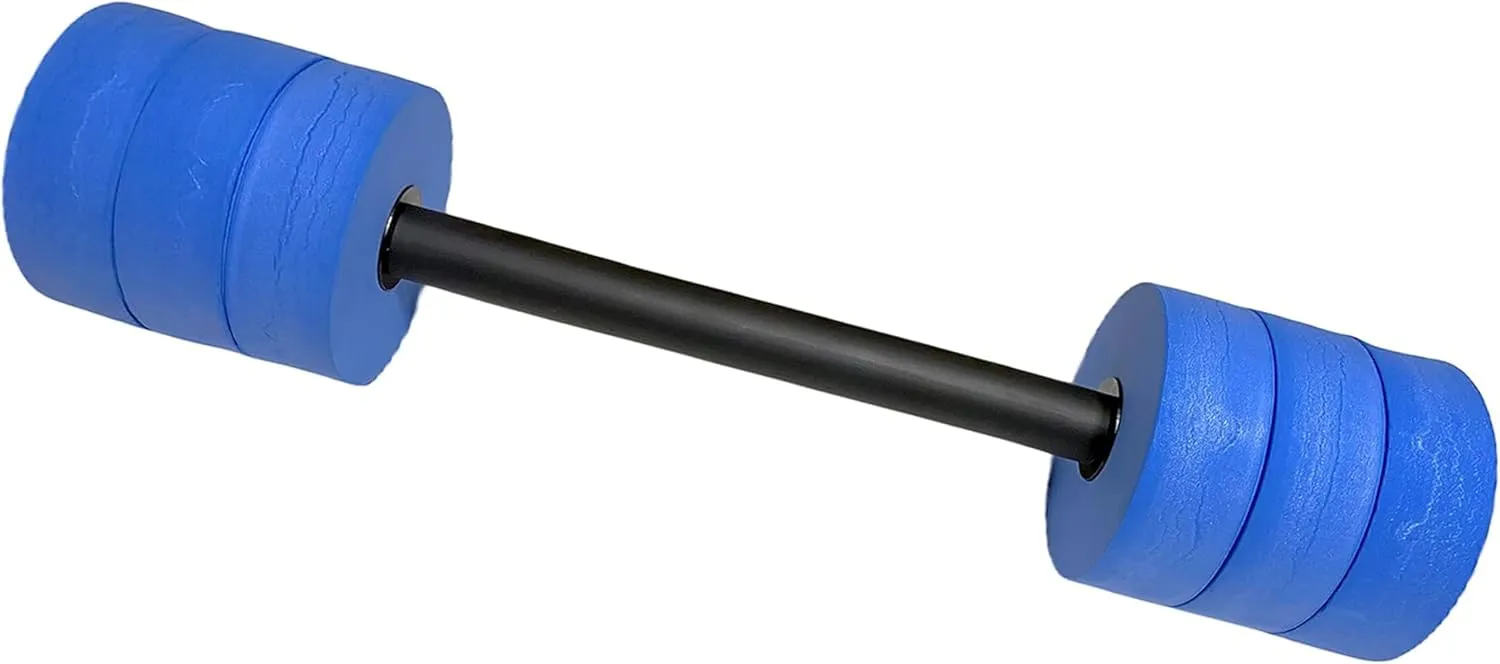 Kemp USA Aquatic Bar Float - 26 Inch Soft Foam Padded Dumbbell Set for Swimming Pool, Water Aerobics & Fitness Exercise - Non-Water Absorbing, Designed for All Ages.