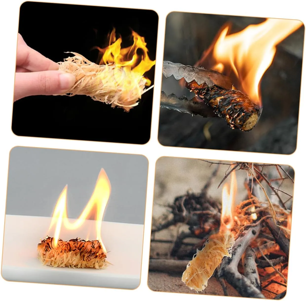 KESYOO 128pcs Natural Firelighters for Camping BBQ Outdoor Fire Compact Design for Easy Use Fire Pits Grills and Stoves for Picnics Adventures