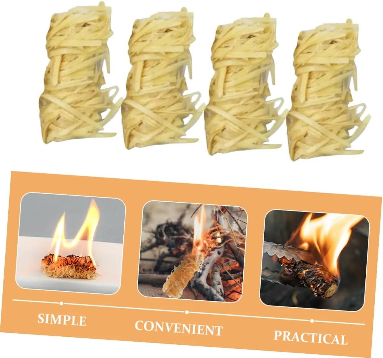KESYOO 128pcs Natural Firelighters for Camping BBQ Outdoor Fire Compact Design for Easy Use Fire Pits Grills and Stoves for Picnics Adventures