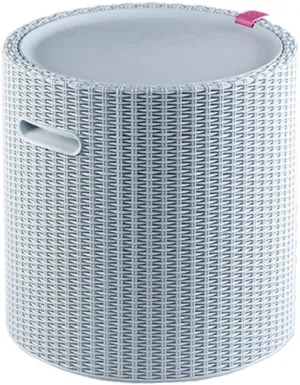 Keter Cool Side Table Cooler 3 in 1 Outdoor Patio Table and Ice Chest Storage, Ideal Hot Tub Table, Decor and Outdoor Patio Bar, Portable Bar, Bluish Grey