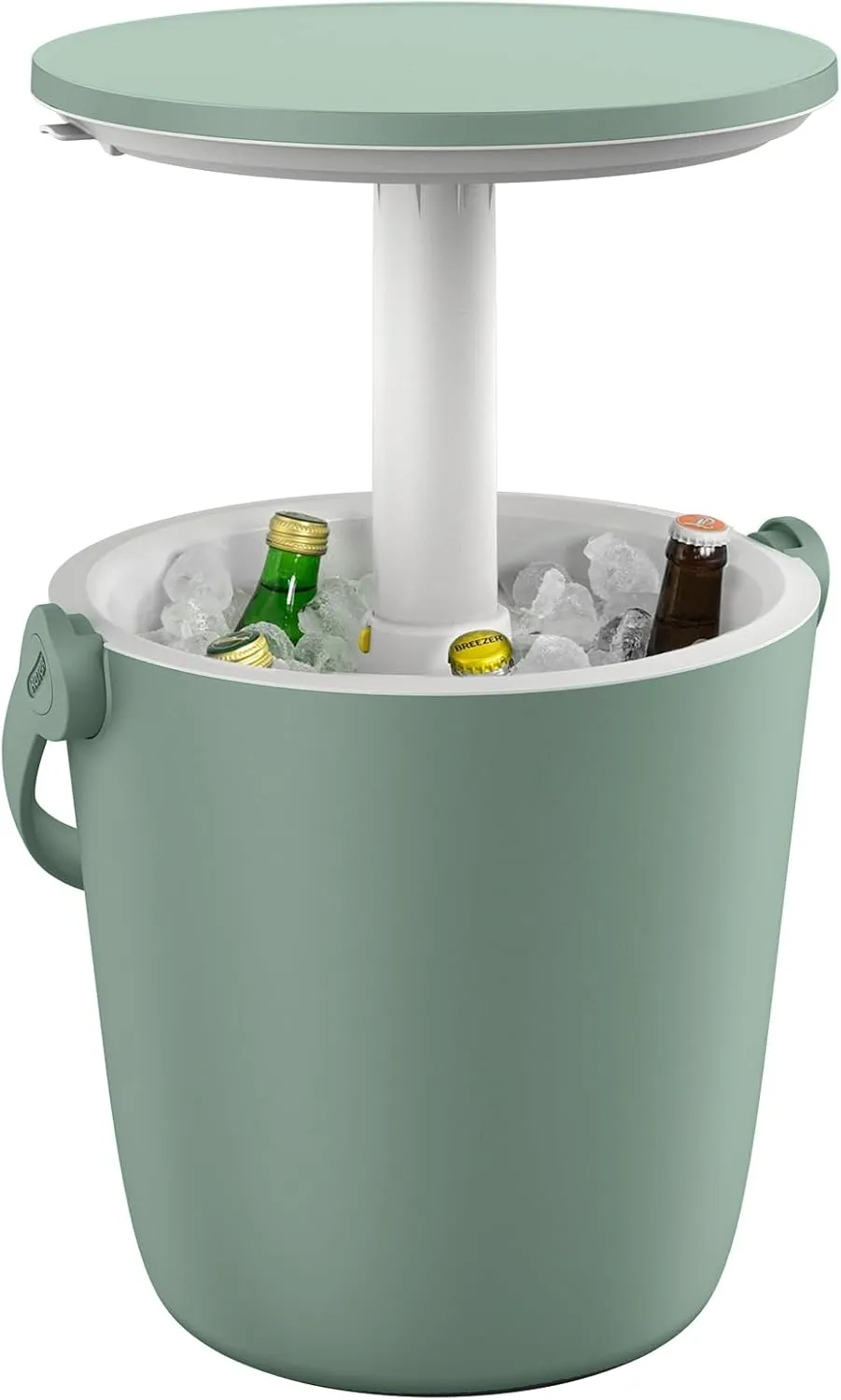 Keter Go Bar 4.2 Gallon Portable Beer and Wine Cooler with Handle and Pop Up Outdoor Table Perfect for Your Patio, Picnic, and Beach Accessories, Green