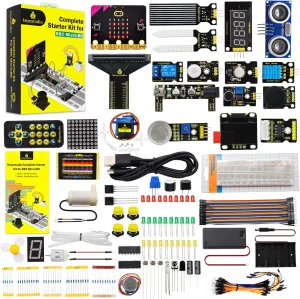 KEYESTUDIO Micro:bit Starter Kit with 40  Sensors & Modules,Compatible with Micro:bit V2,STEM Coding Projects for Beginners,Includes Online Tutorials & Sample Code