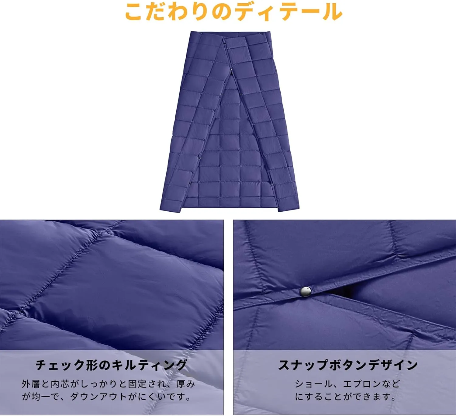 KingCamp Down Camping Blanket - Lightweight, Multifunctional Quilt for Camping with Snap Button, Portable for Stadium, Travel, Airplane, Picnic, Indoor & Outdoor, Provides Warmth