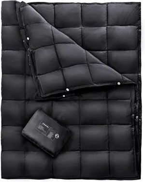 KingCamp Down Camping Blanket - Packable Lightweight Travel Blanket for Stadium, Camping, Backpacking, Compact & Water Resistant & Warm Airplane Quilt