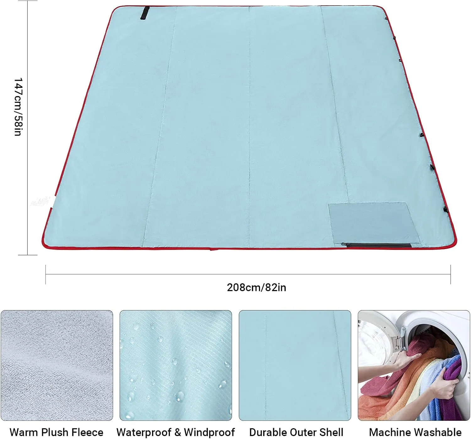 KingCamp Outdoor Blanket Waterproof Beach Mat Sandproof Camping Blanket Mat, Picnic Blanket Extra Large Camping Blanket Packable for Stadium, Camp, Park, Grass, Concerts