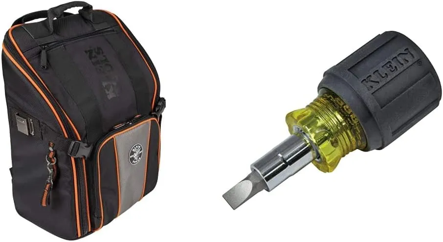 Klein Tools Tradesman Pro Tool Station Backpack and 6-in-1 Multi-Bit Screwdriver/Nut Driver
