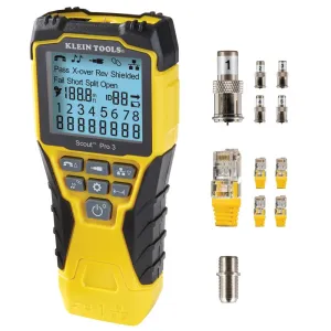 KLEIN TOOLS VDV501-851 Cable Tester Kit with Scout Pro 3 for Ethernet / Data, Coax / Video and Phone Cables, 5 Locator Remotes