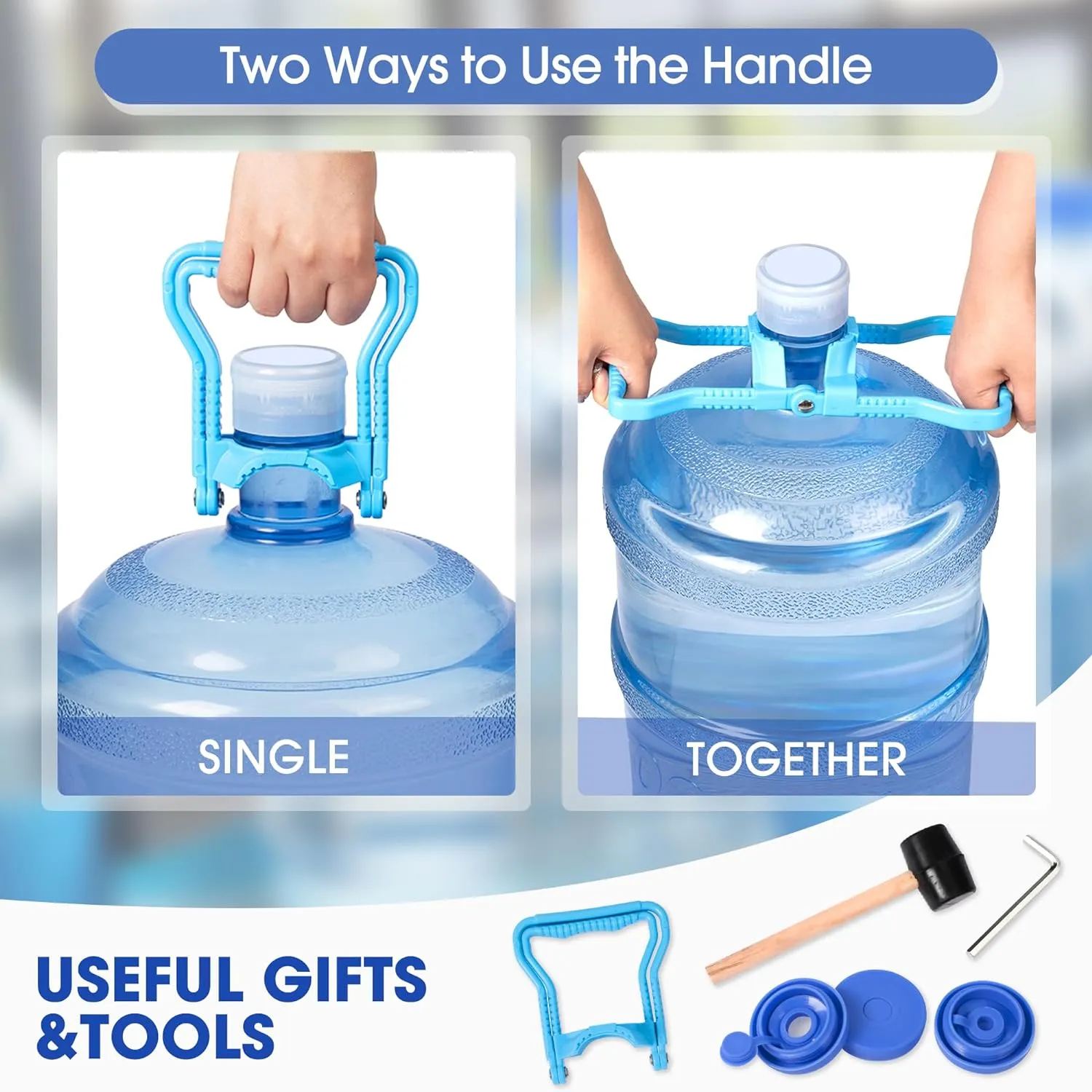 Klvied 5-Tier Heavy Duty Water Jug Organizer, 5 Gallon Cooler Jug Rack for Kitchen, Office, Living Room