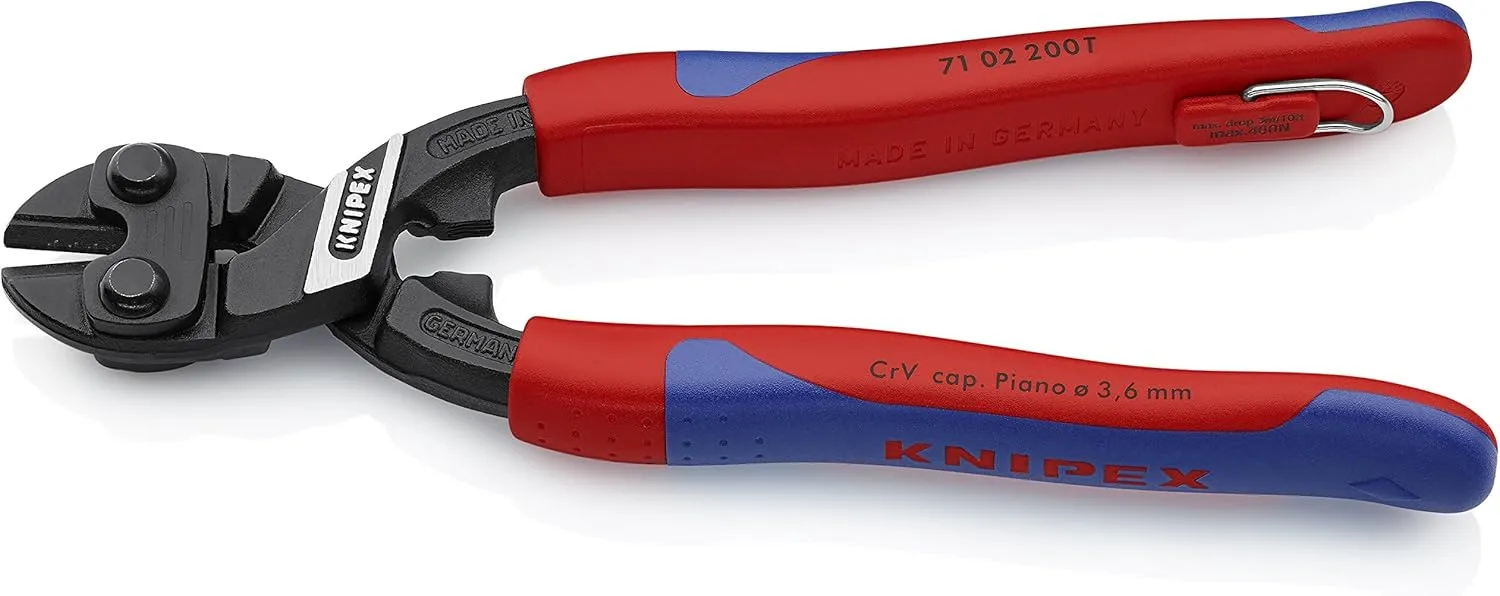 KNIPEX Tools - CoBolt Compact Bolt Cutters, Multi-Component, Tethered Attachment (7102200TBKA)