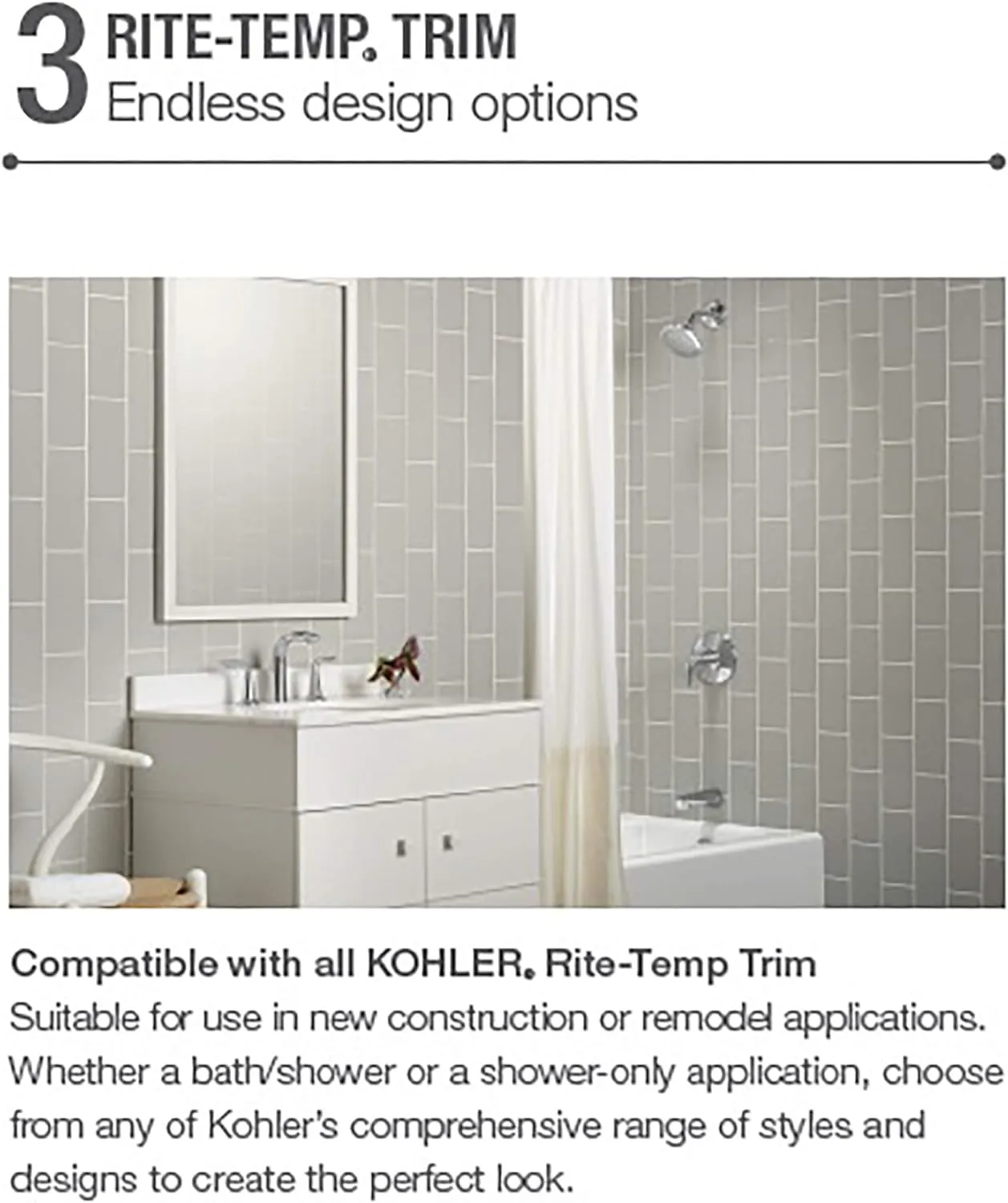 KOHLER 8304-K-NA Rite-Temp Pressure-Balancing Valve Body and Cartridge Kit, Shower Valve System
