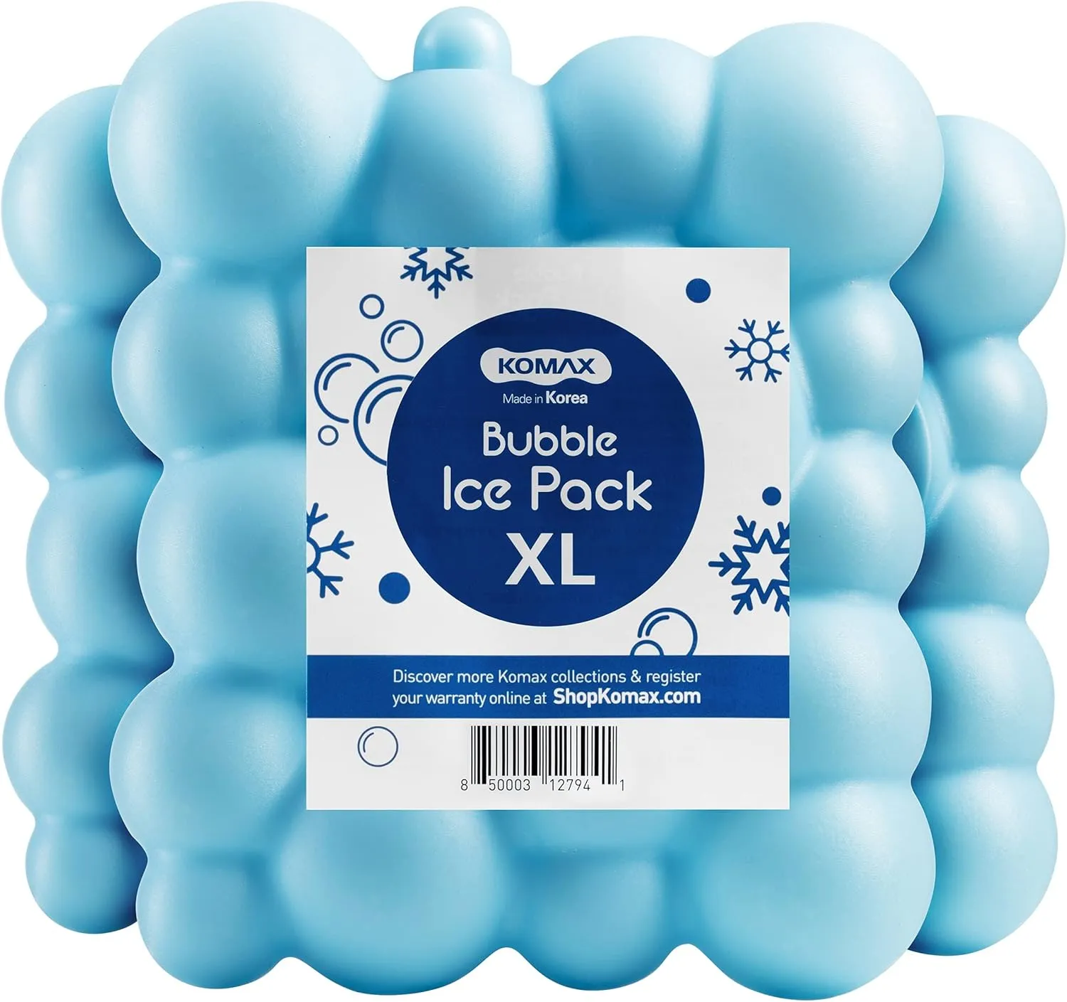 Komax Large Bubble Ice Packs for Coolers 3-Pack | 12 to 15 Hours, Long Lasting Cooler Ice Packs | 7.1” x 6.1” Slim & Flexible Freezer Packs | Reusable Ice Packs for Coolers