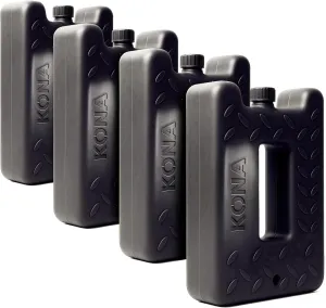 Kona Black/Ice 2 Pound Ice Packs for Coolers - Long Lasting Design - Refreezable Reusable Cooler Ice Pack (4)