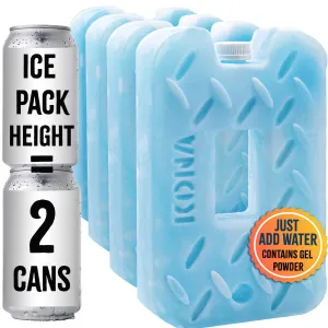 Kona Blue/Ice Ice Packs for Lunch Box - 2 lb Freezer Packs Compatible with Yeti Cooler Bags | Dry Ice Shock Pack, Long-Lasting Reusable Ice Packs for Lunch Bags (10" x 5.5" x 1.5" Pack of 4)
