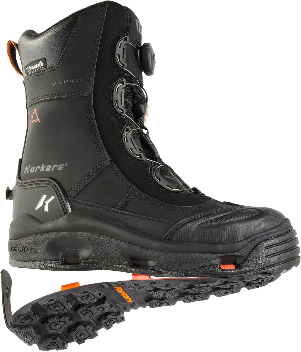 Korkers Men's Icejack Pro Industrial Safety Boot, Includes Interchangeable Soles