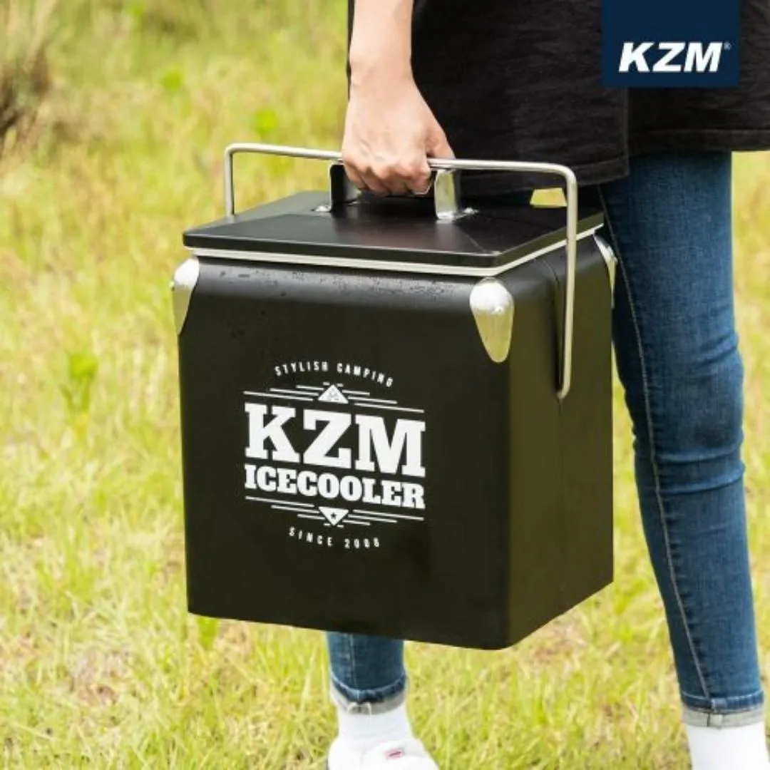 KZM Black Cube Ice Cooler 13L Black