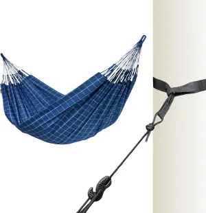 La Siesta® Large Double Brisa Classic Hammock & TreeMount, Trees Beams Posts Suspension Kit, Indoor Outdoor Hammock Swing, Weather Resistant, Marine