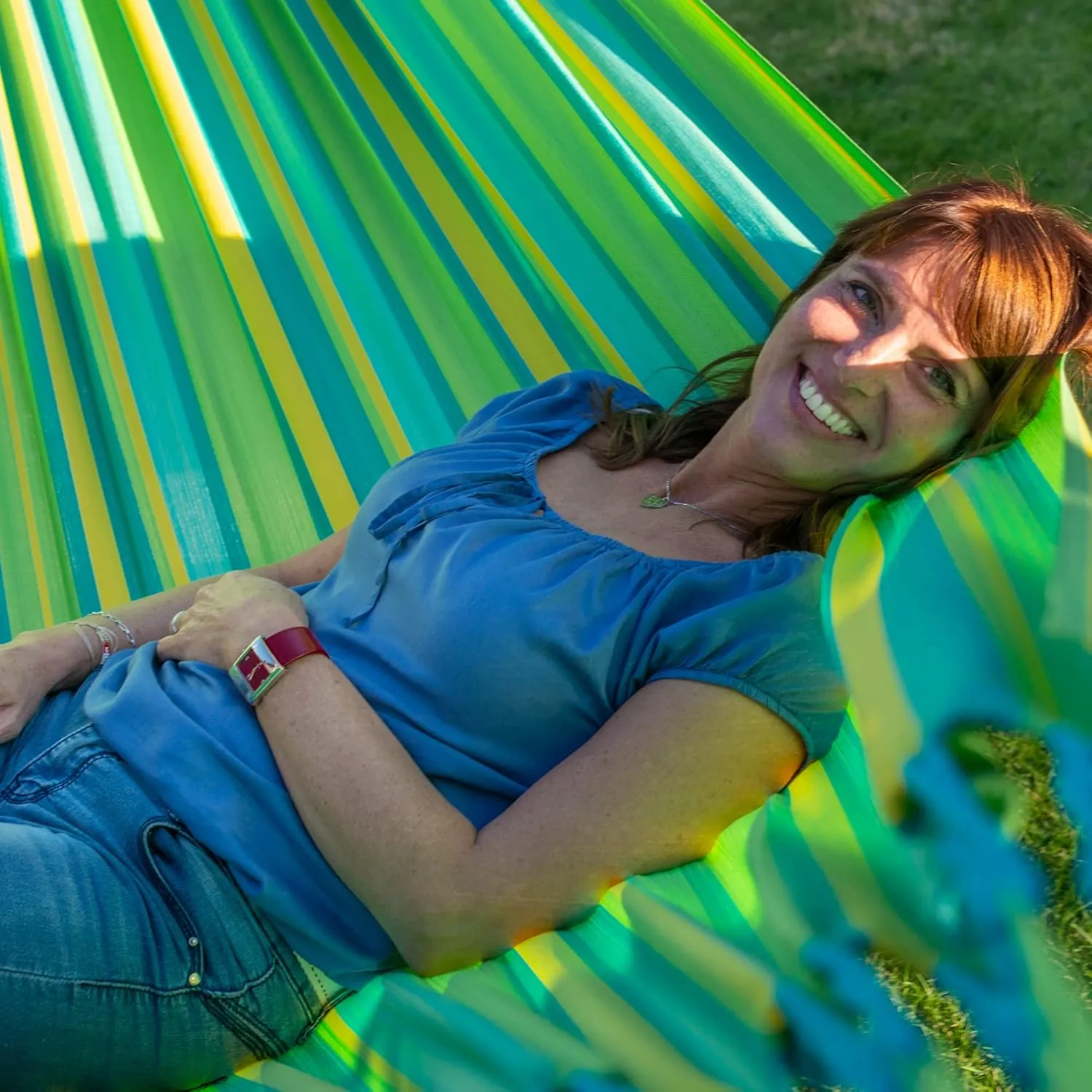 La Siesta® - XL King Brisa Classic Hammock & TreeMount, Trees Beams Posts Suspension Kit - Indoor Outdoor Hammock Swing, Weather Tear Resistant, Lime