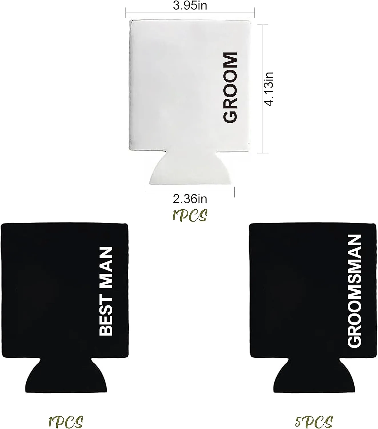 LADY & HOME Set of 7 Groom and Groomsmen Can Coolers, Groomsmen Proposal Can Sleeve Favors for Bachelor Party & Wedding Party (WD-Bold-GM)