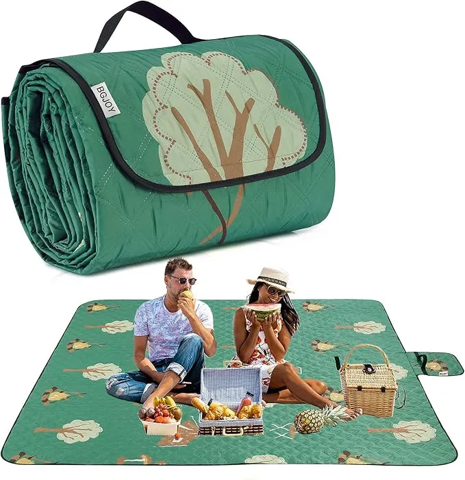 Large Beach Blanket Waterproof Sandproof Picnic Blankets Outdoor Blanket Foldable Beach Mat Sandfree with Carry Strap Lightweight Beach Blankets fit 2-4 Adults for Beach Camping Grass Lawn Park
