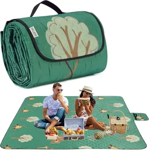 Large Beach Blanket Waterproof Sandproof Picnic Blankets Outdoor Blanket Foldable Beach Mat Sandfree with Carry Strap Lightweight Beach Blankets fit 2-4 Adults for Beach Camping Grass Lawn Park