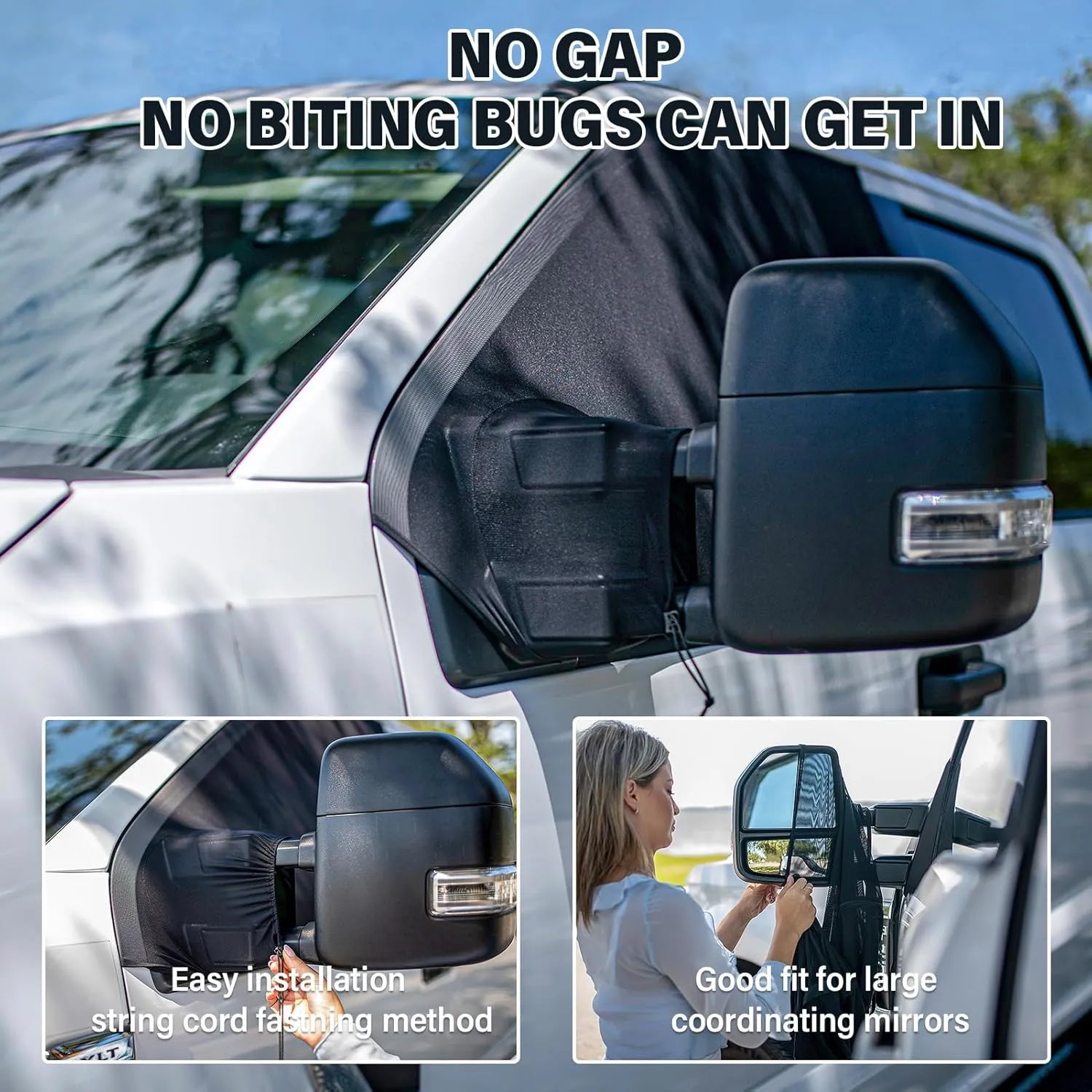 Large SUVs Compact Vans Front Window Screens for Camping Front Window Sun Shade Driver Side Window Bug Screen No Biting Bugs
