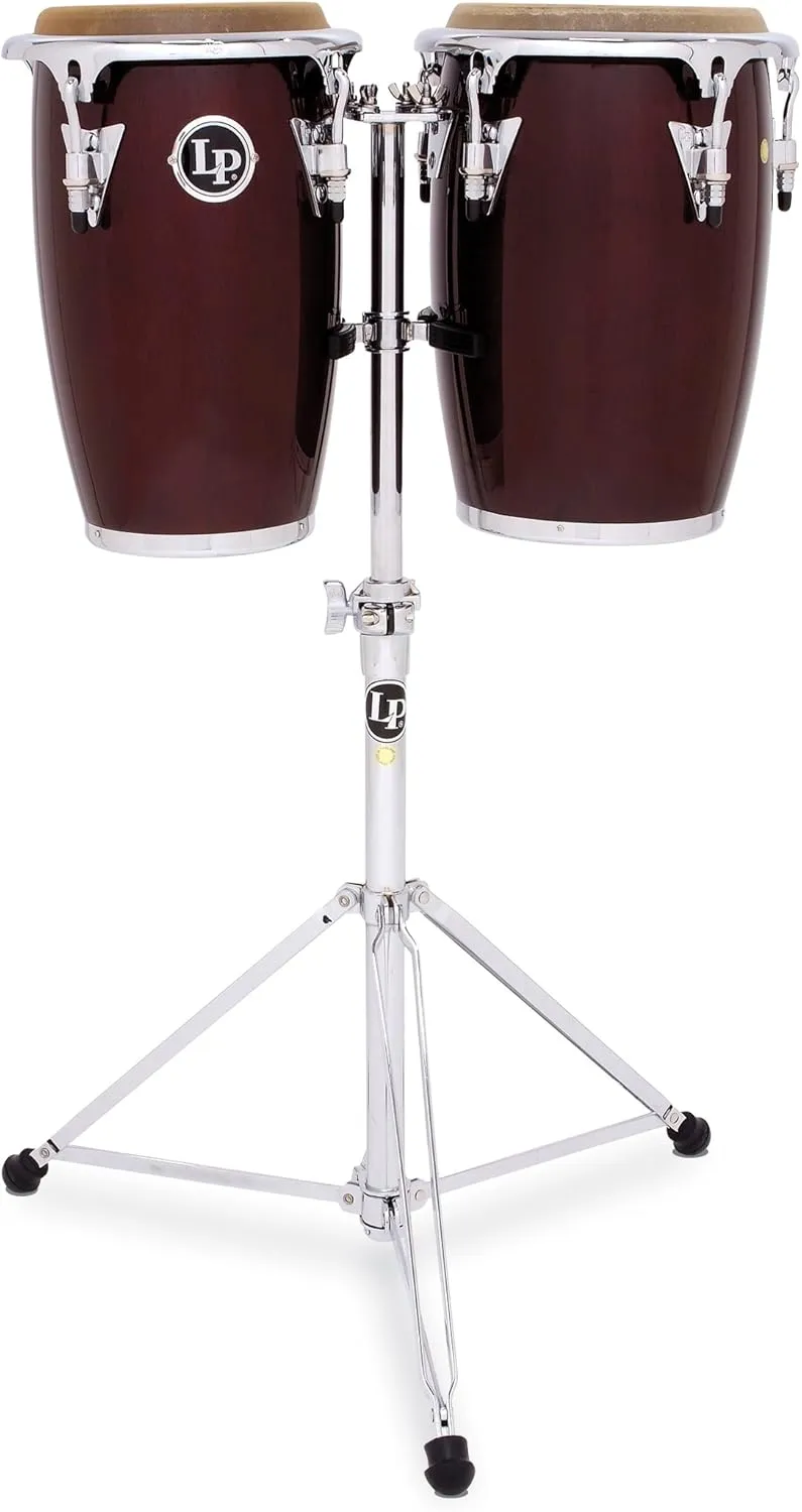 Latin Percussion LP Jr Wood Conga Set - Wine Red/Chrome