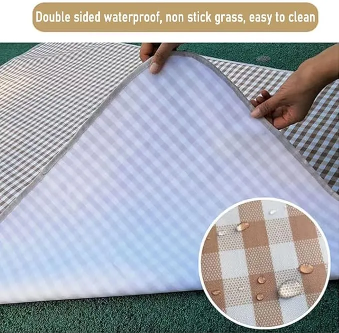 Lchkrep Picnic Blanket Beach Blankets 80"x60"， Large Sandproof Waterproof Camping Portable Travel Blanket Play Mat for Outdoor Indoor Family Beach Park Grass,Hiking, Music Festiva (Brown)