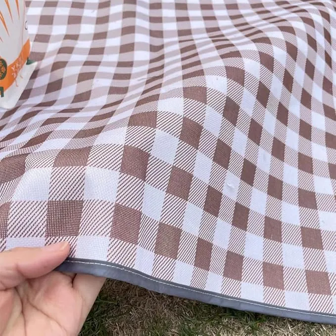 Lchkrep Picnic Blanket Beach Blankets 80"x60"， Large Sandproof Waterproof Camping Portable Travel Blanket Play Mat for Outdoor Indoor Family Beach Park Grass,Hiking, Music Festiva (Brown)
