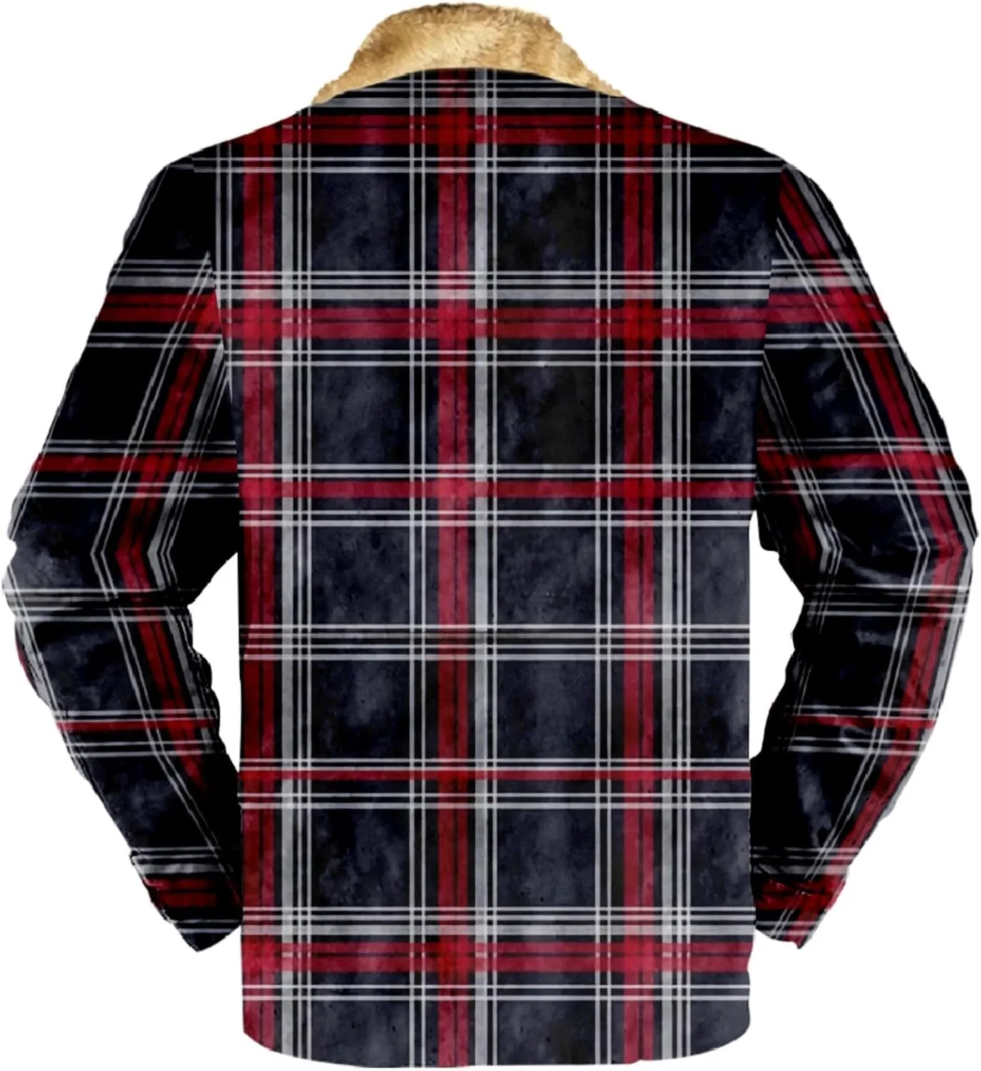 LCMTWX Men's Flannel Jackets Plaid Pocket Hooded Padded Loose Shirt Top Jacket Coats Lined Hooded Plaid Shirt Jacket Fleece