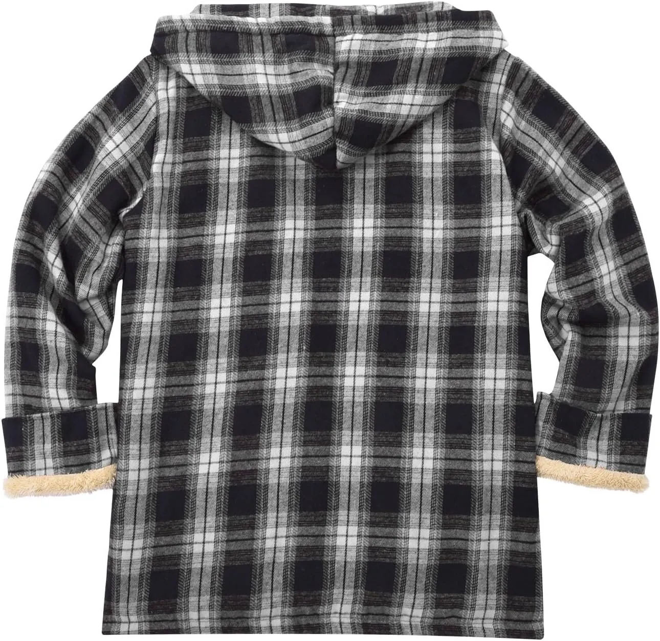 LCMTWX Men's Fleece Lined Flannel Shirt Jacket Sweatshirt Jacket Button Collar Warm Sweater Coat Shirt Plaid Cotton