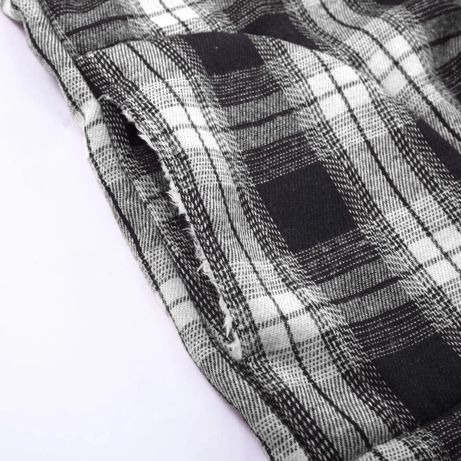 LCMTWX Men's Fleece Lined Flannel Shirt Jacket Sweatshirt Jacket Button Collar Warm Sweater Coat Shirt Plaid Cotton