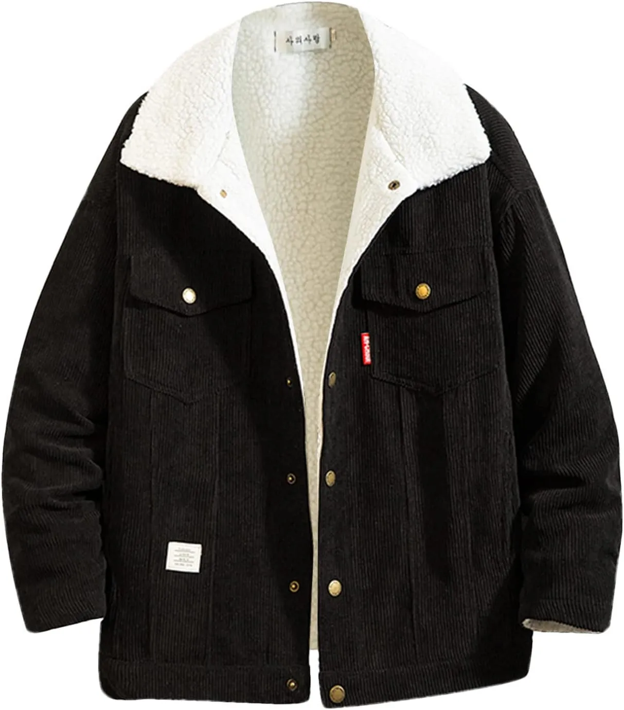 LCMTWX Mens Plaid Jacket Winter Plaid Lapel Pocket Loose Coat Jacket Woolen Coat Top Blouse Fleece Button Down Jackets