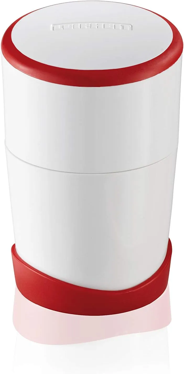 Leifheit Gourmet Garlic Slicer, Sturdy Stainless Steel with ABS Plastic, German Craftsmanship, Twist-to-Cut, Dishwasher Safe, White and Red
