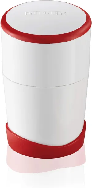 Leifheit Gourmet Garlic Slicer, Sturdy Stainless Steel with ABS Plastic, German Craftsmanship, Twist-to-Cut, Dishwasher Safe, White and Red