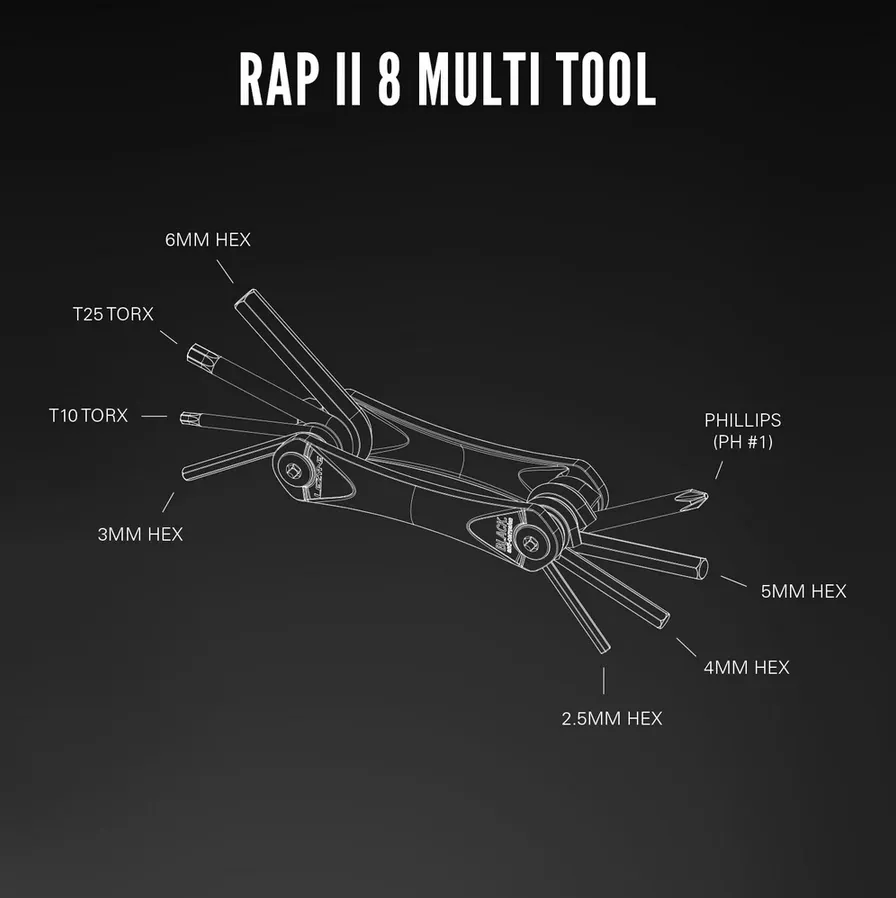 Lezyne Rap II Tool 8 - Black