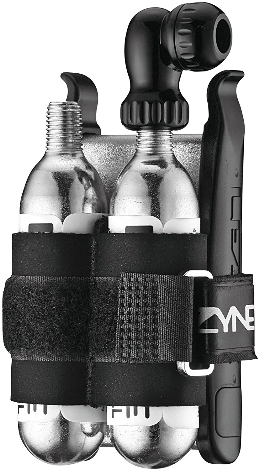 Lezyne Twin Kit Bicycle C02 & Tire Repair Kit. Includes Twin Speed CO2 Inflator, 2 Threaded CO2 Cartridges 25g, and Lever Kit