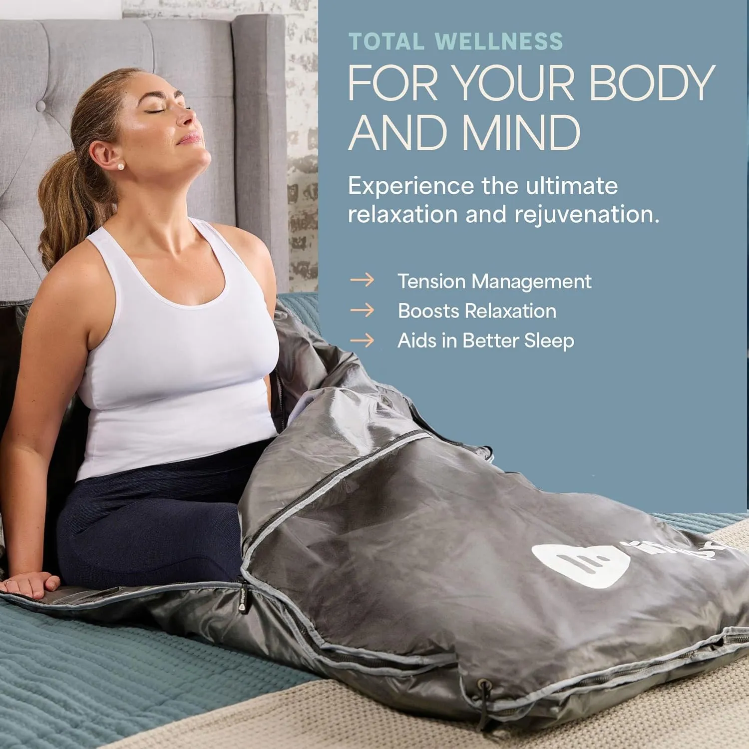Lifepro BioRemedy Infrared Sauna Blanket – Available in 5 Colors – Portable Far Infrared Home Sauna Bag for Detox, Tension, and Relaxation – Adjustable Temp (86–158°F) & Timer – Includes Detox Wraps