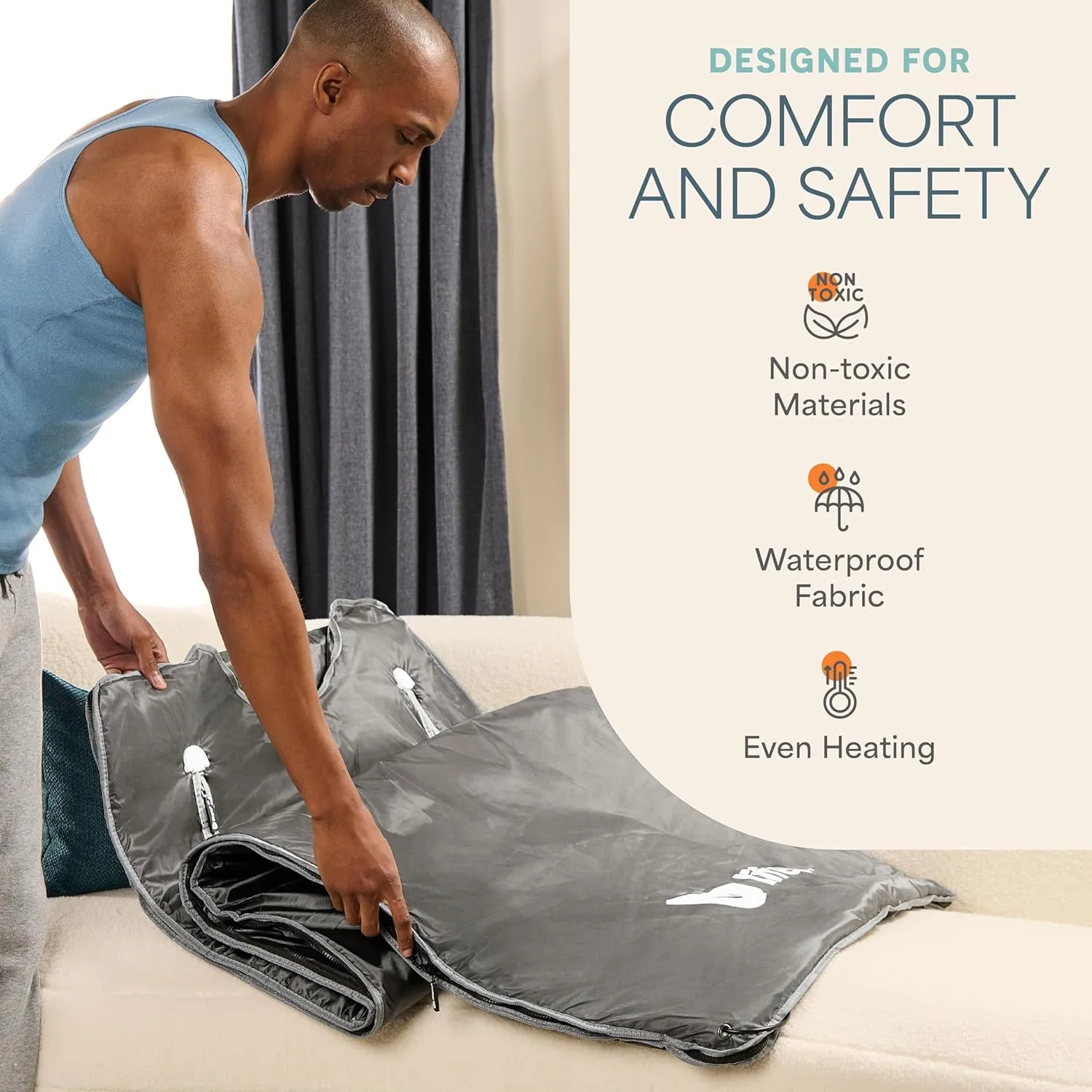 Lifepro BioRemedy Infrared Sauna Blanket – Available in 5 Colors – Portable Far Infrared Home Sauna Bag for Detox, Tension, and Relaxation – Adjustable Temp (86–158°F) & Timer – Includes Detox Wraps
