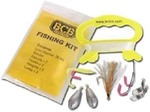 Liferaft Fishing Kit - 3 Pack Lightweight, Compact Lures - Includes Instructions, 2 Lures, 2 Weights, 2 Swivels, and 2 Hooks