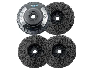 LINE10 Tools 4pk Black Stripping Discs 4-1/2" with 5/8-11 Threaded Arbors for Angle Grinders