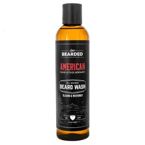 Live Bearded Beard Wash, 8 fl oz - Water-Based Face Cleanser with All-Natural Ingredients for a Gentle, Deep Clean - Made in the USA | American Scent - Cedar, Vetiver, Bergamont
